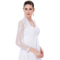 Stock Femmes Dames à manches longues en croûte de dentelle blanche Encolure Bolero BP000049-2